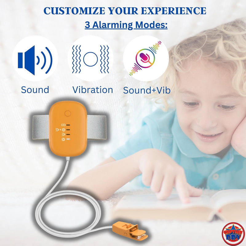 [Australia] - Bedwetting Alarm Rechargable for Boys and Girls Potty Training Older Children Pee Alarm Potty Timer Bedwetting Monitor Sensor Deep Sleepers Turn Move During Sleep Loud Sound Three Modes 