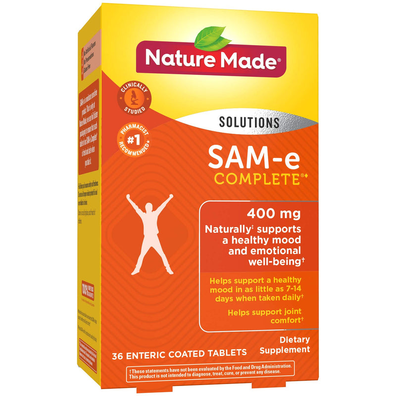 [Australia] - Nature Made SAM-e Complete 400 mg, Dietary Supplement for Mood Support, 36 Tablets, 36 Day Supply 36 Count (Pack of 1) 