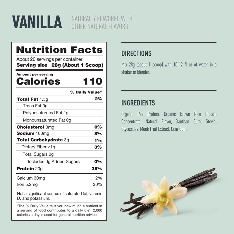 [Australia] - Isopure Plant-Based Protein Powder, Lactose Free, Gluten Free, With Iron, Vanilla, 20g Plant Protein Per Serving, 1.23 Lbs, 20 Servings (Packaging May Vary) 20 Servings (Pack of 1) 