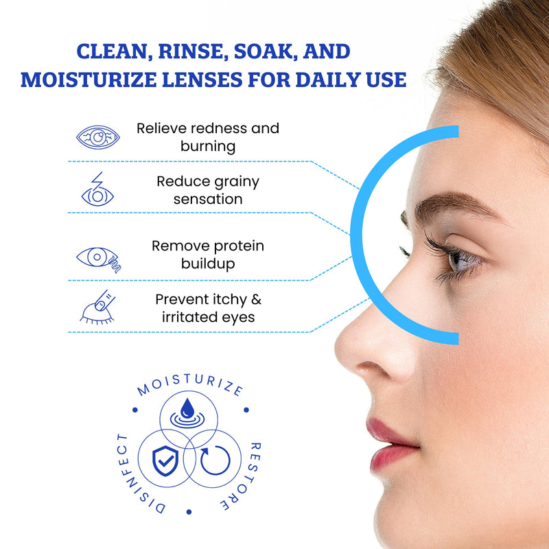 [Australia] - Cruelty-Free Multipurpose Contact Solution Travel Size - Mild Cleaner & Conditioner for Eye Contact Lens Care by Clear Conscience, 3 Fl oz (4 Pack) 4.0 