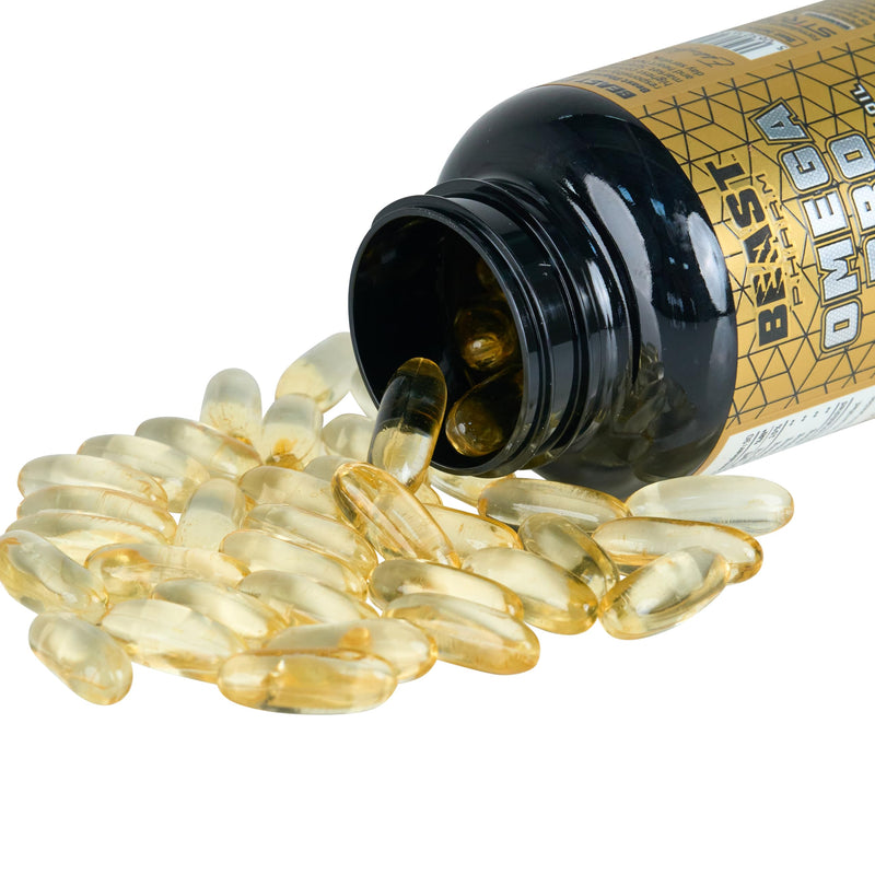 Beast Pharm Omega 3 Capsules High Strength 1000mg per Capsule - 90 Softgels, 3 Month Supply - Omega 3 Fish Oil Triple Strength Supplements 600mg EPA, 300mg DHA 90 count (Pack of 1)