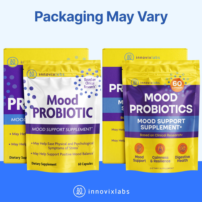 InnovixLabs Mood Support Probiotics for Women & Men (60 Capsules) | Supports Relaxation & Digestive Health, Acidophilus Probiotic w/ Lactobacillus & Bifidobacterium 5 Billion CFU, 30-Day Supply 60 Count (Pack of 1)