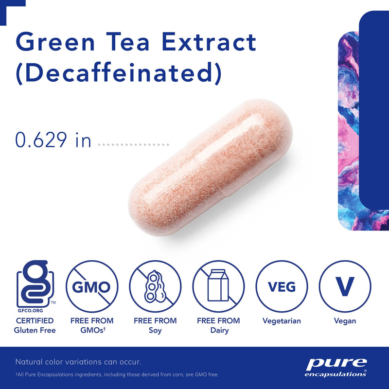 [Australia] - Pure Encapsulations Green Tea Extract (Decaffeinated) | Hypoallergenic Antioxidant Support for All Cells in The Body* | 120 Capsules 120 Count (Pack of 1) 