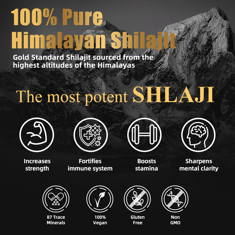 [Australia] - Organic Shilajit Pure Himalayan Supplement for Men Women Rich Fulvic Acid & 85+ Minerals, 600mg/100 Servings. 1.7 Fl Oz (Pack of 1) 