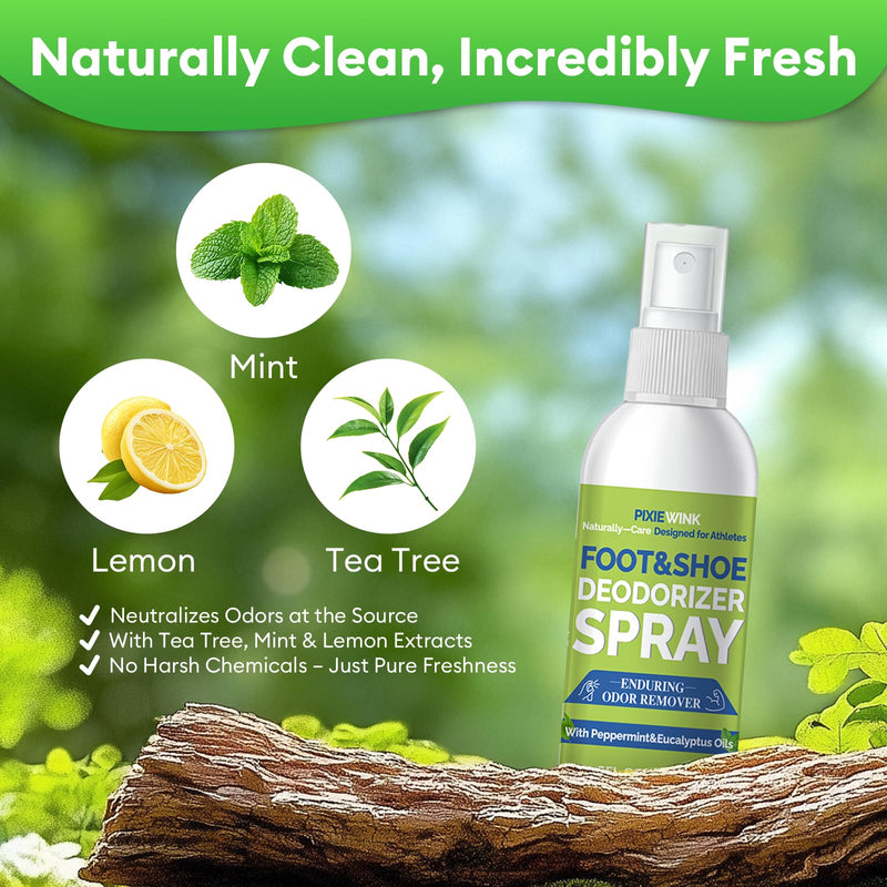 [Australia] - Foot & Shoe Deodorizer Spray, 5 fl.oz Instant Odor Eliminator for Smelly Shoes & Feet - Long-Lasting Freshness, 2-Pack 
