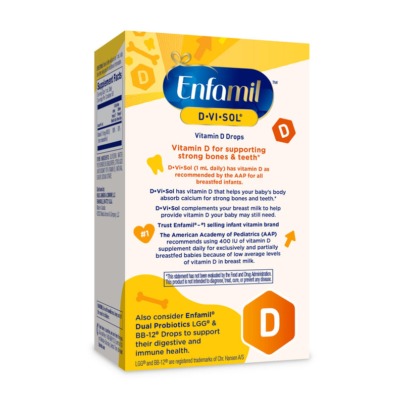 [Australia] - Enfamil Baby Vitamin D-Vi-Sol Liquid Vitamin D Drops, Supports Strong Teeth & Bone Development, 50mL Bottle 1.69 Fl Oz (Pack of 1) 