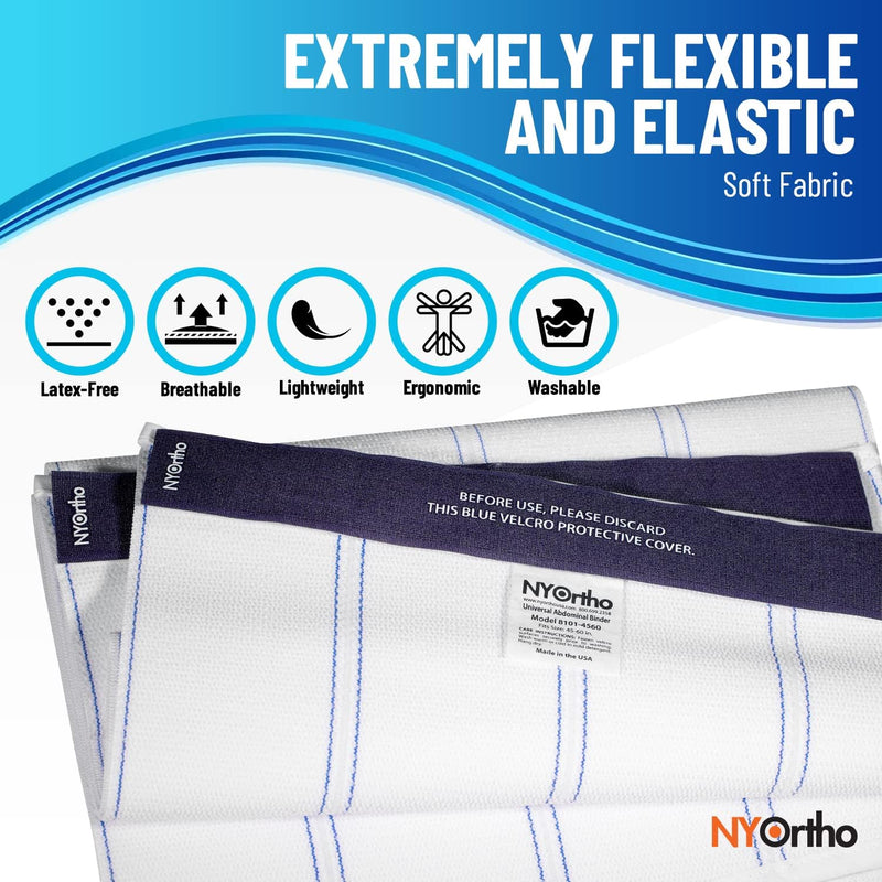 NYOrtho Bariatric Abdominal Binder,12-Inch Wide Elastic Belly Wrap for Plus-Size Men and Women,Post-Surgery Stomach Compression Garment for Hernia Surgery, Natural Birth, Abdominal Injuries 4 Panel - 12" High 60-75 Inch
