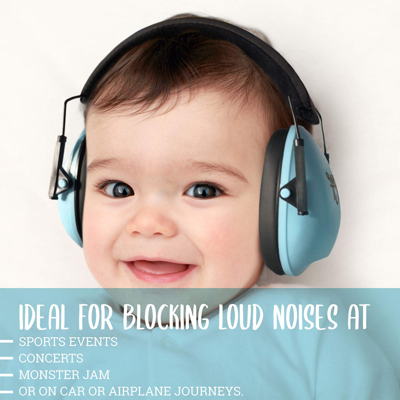 [Australia] - Noise Cancelling Headphones for Kids, Adjustable Baby Ear Protection Earmuffs with Ergonomic Design Blue 