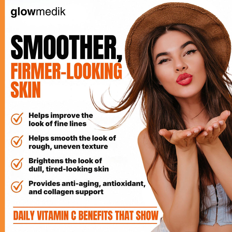 GlowMedik Vitamin C Serum for Face - Illuminating Brightening Serum for Dark Spots - Dark Spot Corrector with Hyaluronic Acid & Vitamin E - Fine Lines & Wrinkles, Sensitive Skin, Made in USA 2 fl oz 2 Fl Oz (Pack of 1)