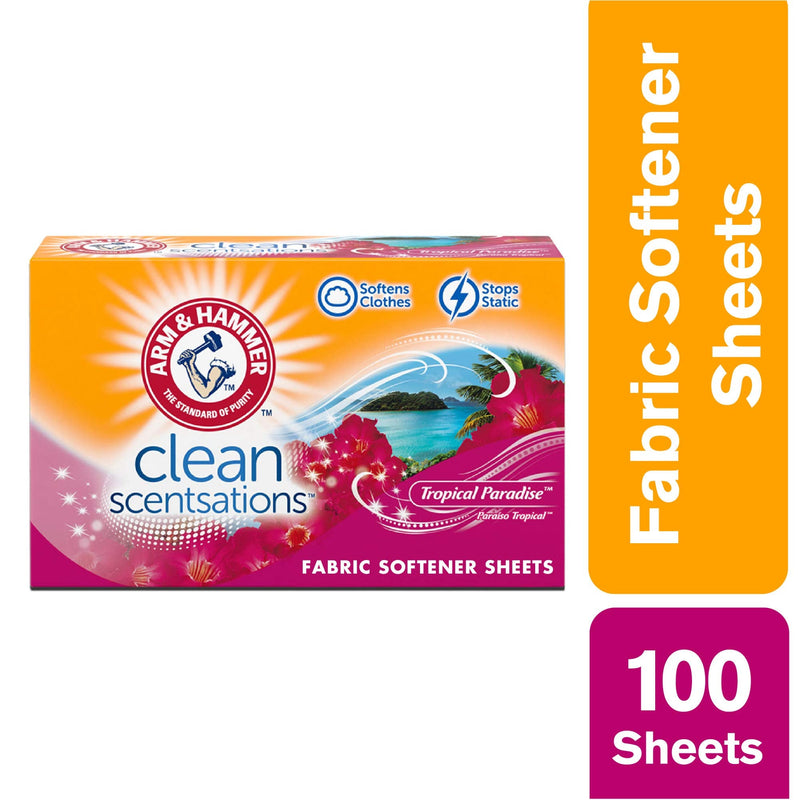 [Australia] - ARM & HAMMER Fabric Softener Sheets, Tropical Paradise, 100 ct 