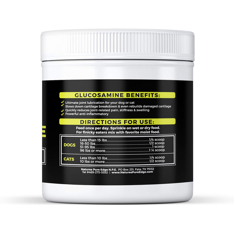 Nature's Pure Edge Original Extra Strength Glucosamine Dog and Cat Supplement Flavored with Real Chicken. Treats Painful and Damaged Joints. 170 gram Jar. - PawsPlanet Australia