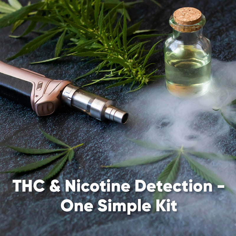 Prime Screen THC & Nicotine (Cotinine) Combo Test Kit-Detects THC (Weed) and Nicotine Metabolite Cotinine (COT) for Vaping, Smoking, and Tobacco Use [10 Pack]