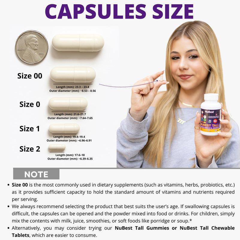 NuBest Tall 10+ Premium Bone Strength Formula, Enhanced Immunity and Overall Health for Age 10+ with Calcium, Vitamin D3, Vitamin K2, and Multivitamins | 60 Capsules | 1 Month Supply 60 Count (Pack of 1)