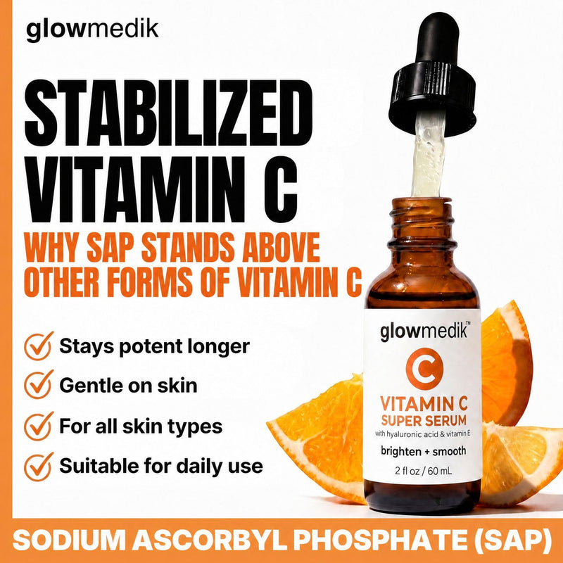 GlowMedik Vitamin C Serum for Face - Illuminating Brightening Serum for Dark Spots - Dark Spot Corrector with Hyaluronic Acid & Vitamin E - Fine Lines & Wrinkles, Sensitive Skin, Made in USA 2 fl oz 2 Fl Oz (Pack of 1)