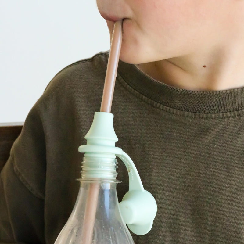 [Australia] - Water Bottle Spout Adapter for Kids, Babies, & Adults - 3-Pack Set, Leak-Proof, No-Spill Design, BPA-Free, Reusable, & Easy-to-Use, (Sage, Sand & Peach) - 4mm Slit 