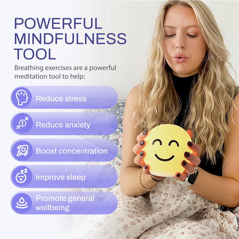 [Australia] - ZenGlow Ball Guided Breathing Exercise Tool - Visual Meditation Companion for Stress, Anxiety, Sleep, and ADHD - Mindfulness Gift for Men, Women, Adults, Kids 