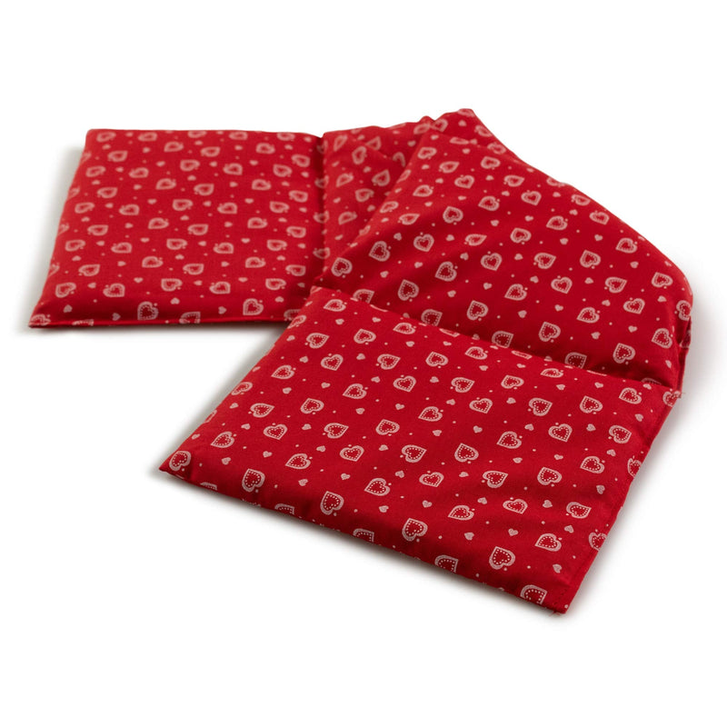 [Australia] - 4-chamber rapeseed pillow 20x60cm large - heart red - heat pillow & cold pillow - rapeseed grain pillow 