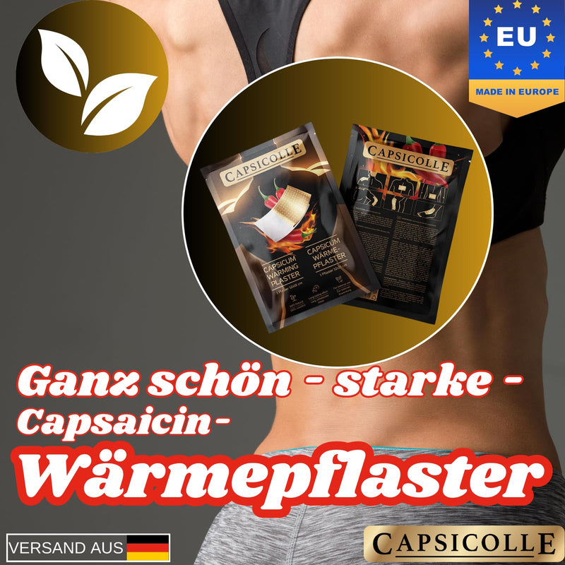 [Australia] - Capsicolle® Natural Capsaicin Heat Plaster 12x18 cm - Flexible, Long-Lasting Heat, For Back, Joint & Muscle Pain, Suitable for Sports, 100% Organic Active Ingredients (2) 2 