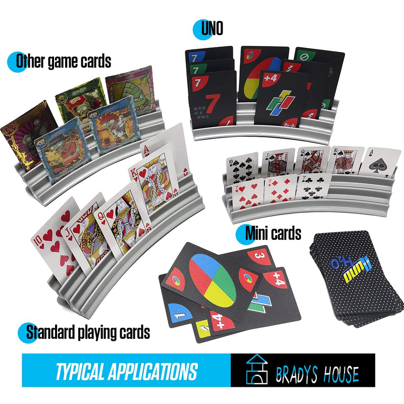 [Australia] - Extendable Plastic Playing Card Holder Set of 4 (Grey), Card Holders for Card Games 