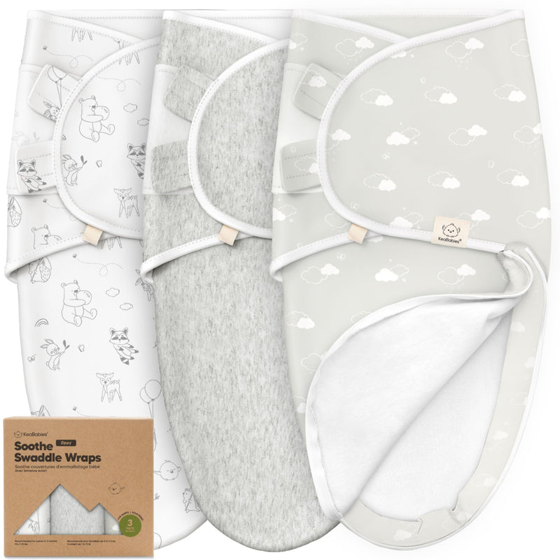 Baby Swaddle Sleep Sacks with Zipper - 3-Pack Newborn Swaddle Sack, Baby Swaddles Sleep Sack 0-3 Months, Wearable Blanket Baby, Baby Swaddle Blanket Wrap, Swaddle Sack, Easy Change Swaddle (Aspire) Aspire One Size