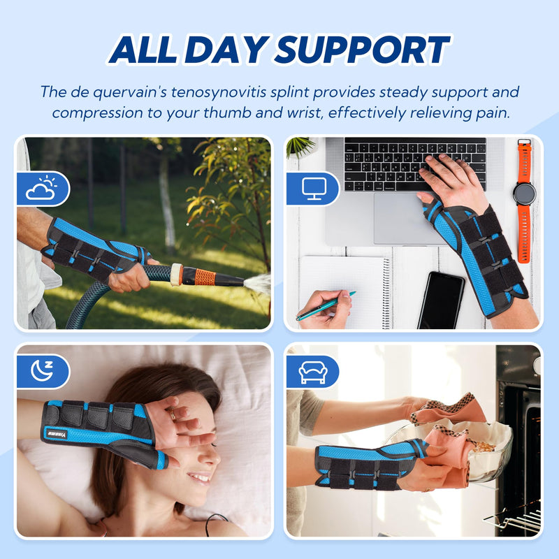 Thumb Spica Splint, De Quervain's Tenosynovitis Brace, Carpal Tunnel Wrist Brace with Thumb Support, Wrist and Thumb Brace for Trigger Thumb, Arthritis, Wrist Fractures, Injuries, Right-L L