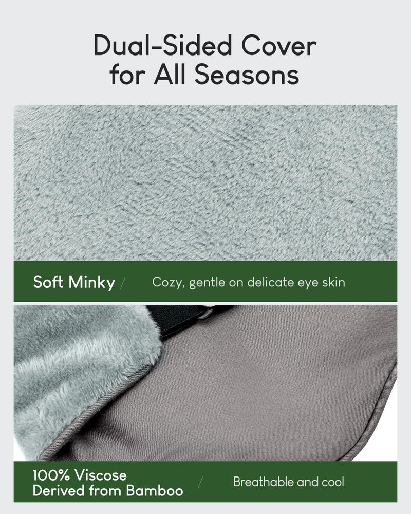 [Australia] - Sivio Weighted Eye Mask for Sleeping, Cooling & Cozy Reversible Blackout Sleep Mask for Women & Men, Microwave Freezable Heavy Blindfold for Migraine, Travel, Meditation, 0.55lbs, Grey 