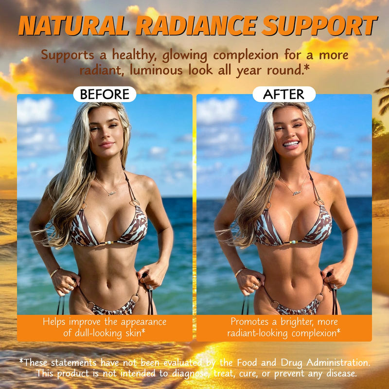 Tanning Gummies Fast Tan Without Sun, 2026 Best Tanning Gummies, Antioxidant Blend with Beta-Carotene,Lycopene & Astaxanthin, Hydration for Natural Looking Glow