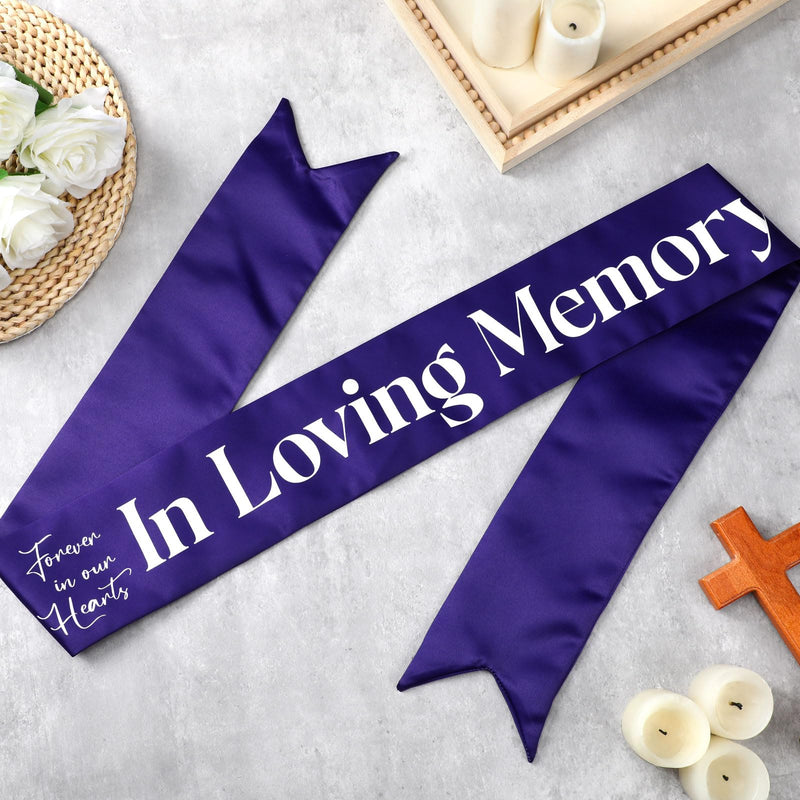 [Australia] - Funeral Sash Memorial Wreath Sash Funeral Ribbon Celebration of Life Ribbon for Casket or Wreath Flowers Memorial Service Honor The Loved Ones Memory 58x4''(Purple,in Loving Memory) Purple In Loving Memory 