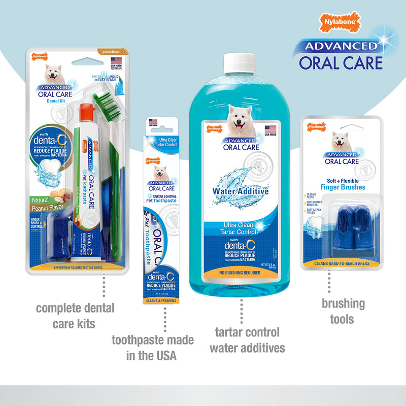 [Australia] - Nylabone Advanced Oral Care Dog Dental Kit Original Flavor 2.5 oz. 