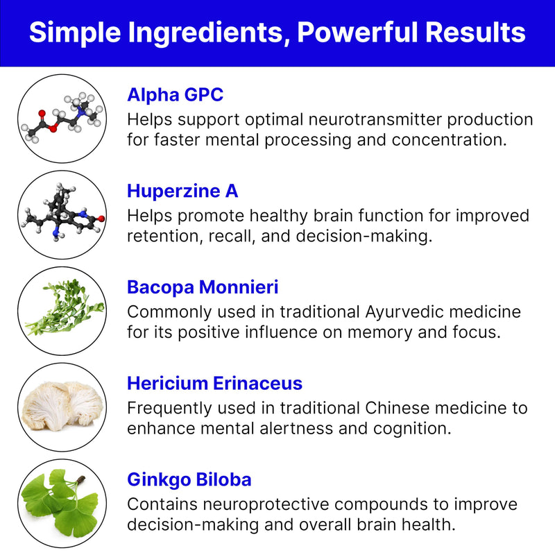[Australia] - Natural Cognitive Enhancement Supplement Capsule - Non-GMO, Vegan, Gluten-Free 