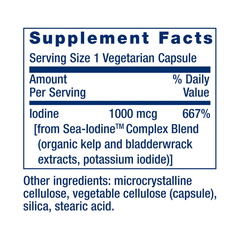 [Australia] - Life Extension Sea-Iodine‚Ñ¢, kelp and bladderwrack-derived Iodine, Supports Healthy Levels of This Essential Nutrient for Thyroid Health and Beyond, Non-GMO, Gluten-Free, Vegetarian, 60 Capsules 60 Count (Pack of 1) 