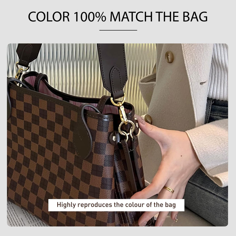 Vachetta Leather Never Full Purse Strap Replacement, 1.5" Wide Genuine Cowhide Shoulder Bag Strap for Neverfull Graceful Speedy Tote Handbags, 25.6" Long,Brown Brown 1.5"width*25.6"length