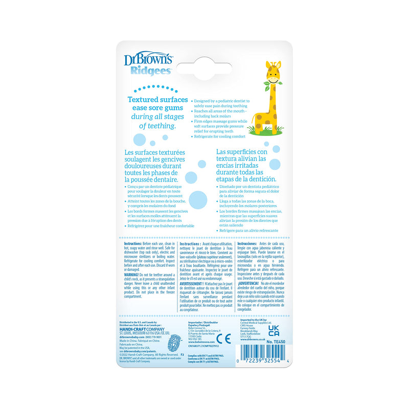 [Australia] - Dr. Brown's Ridgees Giraffe, Massaging Baby Teether, Designed by a Pediatric Dentist, BPA Free, 3m+ 
