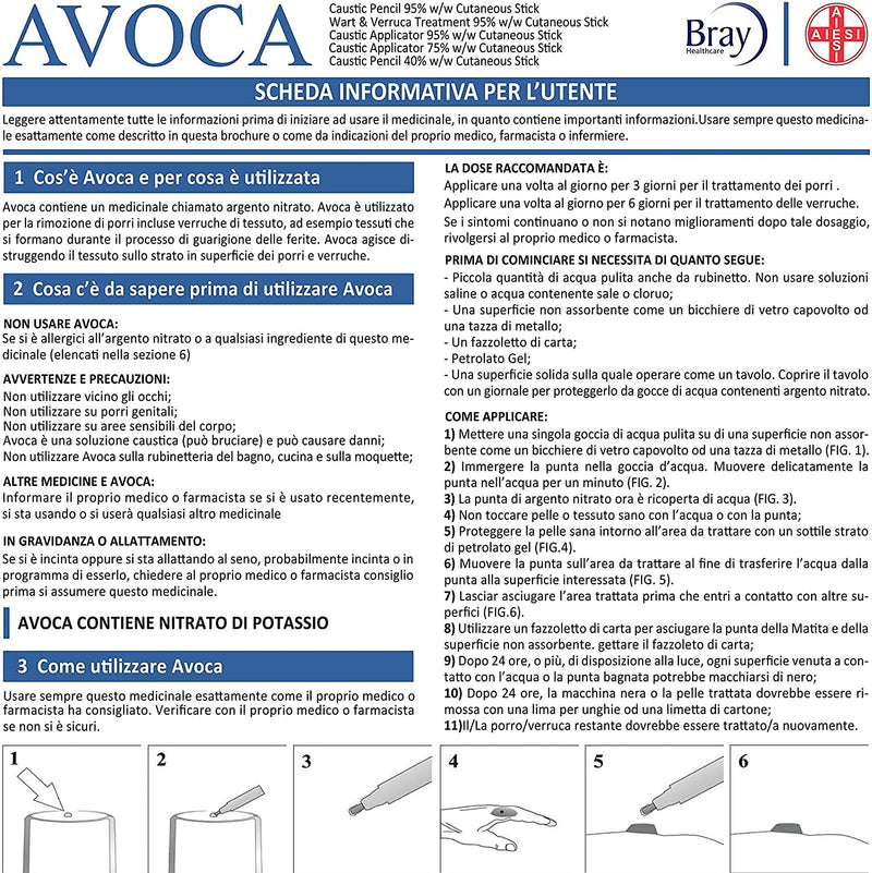 [Australia] - AVOCA 40% Silver Nitrate Etching Pen for Removing Warts, Leeks and Textiles (Pack of 2) 