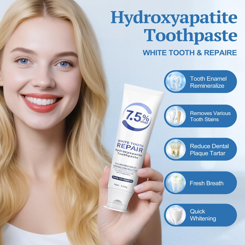 [Australia] - Hydroxyapatite Toothpaste, Nano Hydroxyapatite Toothpaste for Enamel Protection and Tooth Strengthening, Fresh Mint Flavor, Promotes Fresh Breath, Daily Use for Oral Health 3 Pack Mint 3 1 Ounce (Pack of 3) 