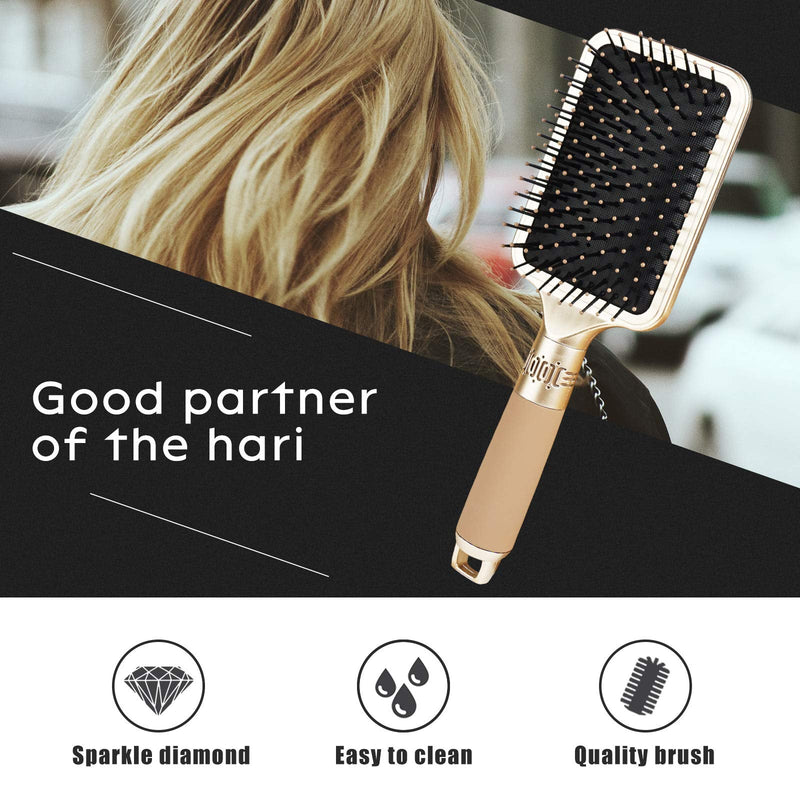 Hair Brush Detangles Instantly Removing Tangles, Knots, Fly Aways Exceptional Wig Brush For Hair Wraps & Weave Management Handmade Luxury Bling Crystal Paddle Brush Cute Rhinestone (AB Color) AB Color
