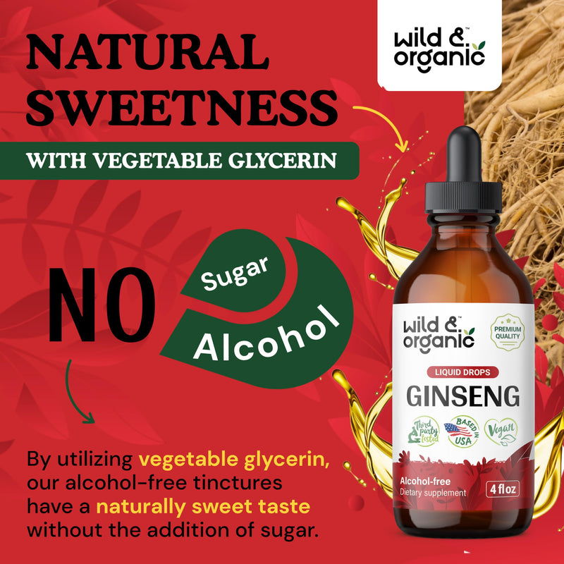 [Australia] - Panax Ginseng Supplement - Korean Red Ginseng Extract Liquid for Immune Support - Sugar-Free Liquid Ginseng Panax Tincture - Alcohol-Free Immunity Drops w/Korean Ginseng Root Organic - 4 oz 4 Fl Oz (Pack of 1) 