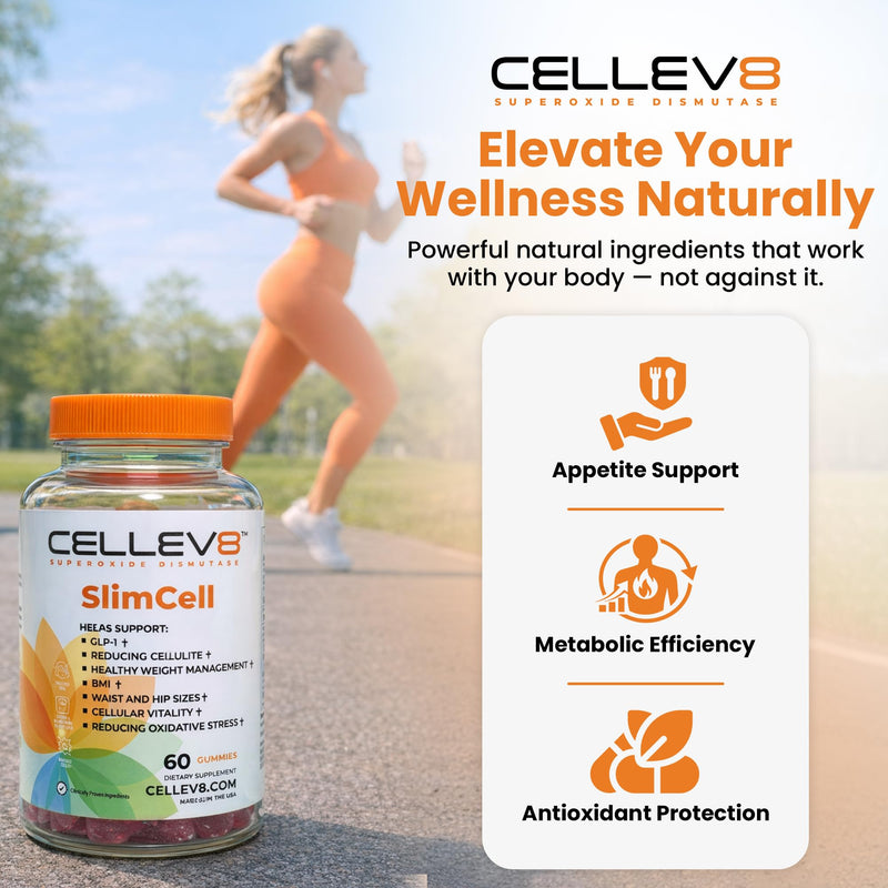 Cellev8 SlimCell Clinical Studied Metabolism & Appetite Support Gummies, 60 Count, Ingredients to Reduce Hunger & Cravings, Support Fat Loss and Weight Management for Women & Men