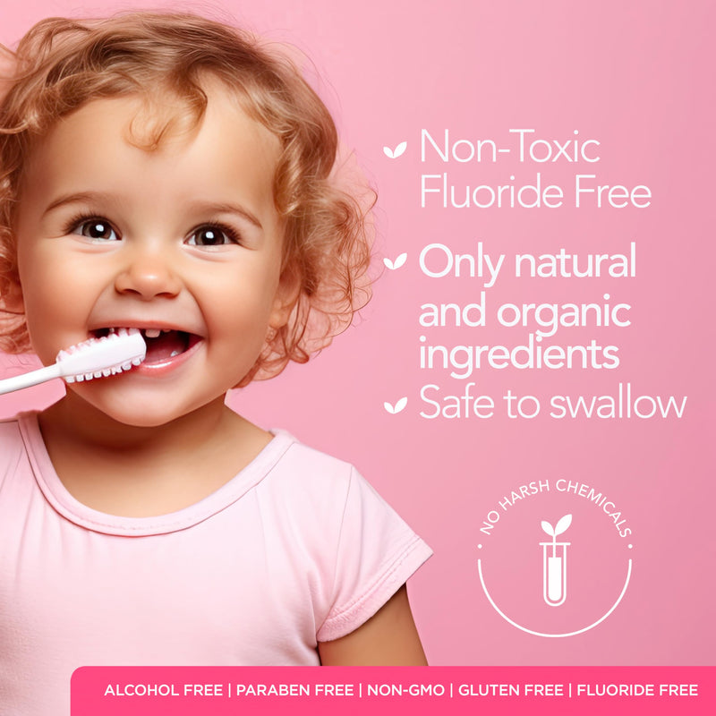 [Australia] - ORL Fluoride-Free, Natural Hydroxyapatite Toothpaste, Organic Xylitol. Helps Strengthen Teeth, Prevent Cavities, Non-Toxic Ingredients. Natural Bubblegum Flavor 4 oz. Made is USA 