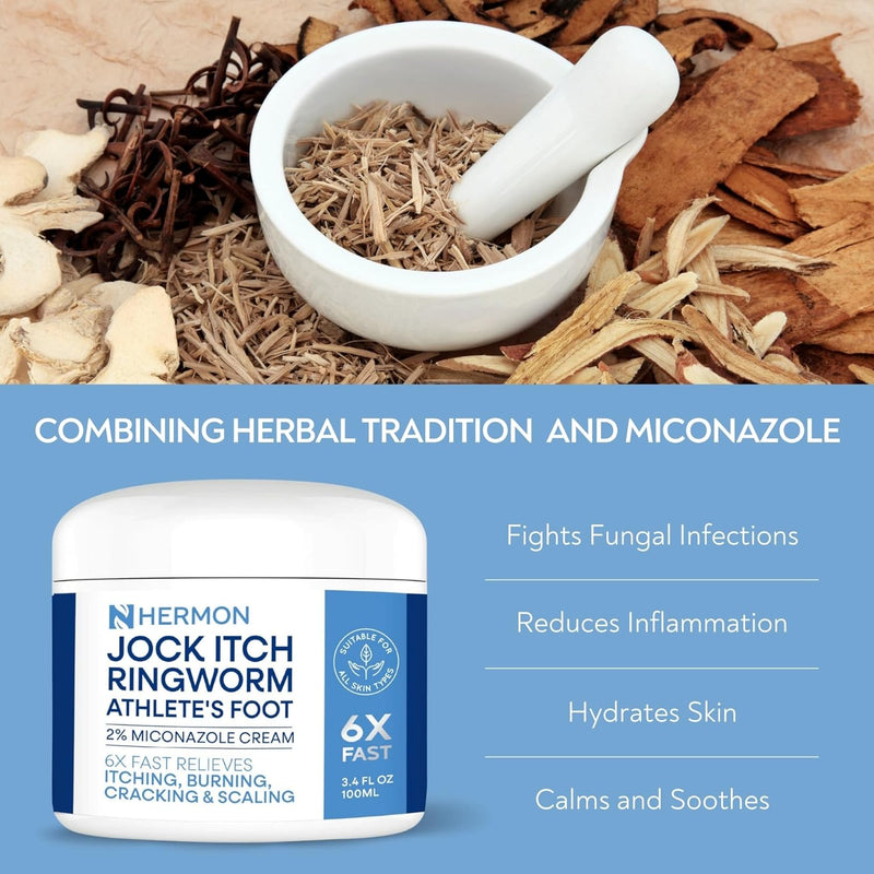 [Australia] - Jock Itch Antifungal Cream, Psoriasis Cream, Ringworm Treatment for Humans, Psoriasis Treatment, Psoriasis Scalp Treatment, Ringworm Cream for Humans, Foot & Body Balm, Provides Soothing Relief-100g 