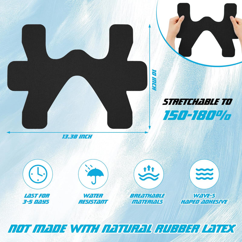 16 Count Kinesiology Tape for Ankle Precut Ankle Tape Athletic for Pain Relief, Waterproof & Elastic, Breathable Tape for Pain Support and Muscle Sports (Black) Black