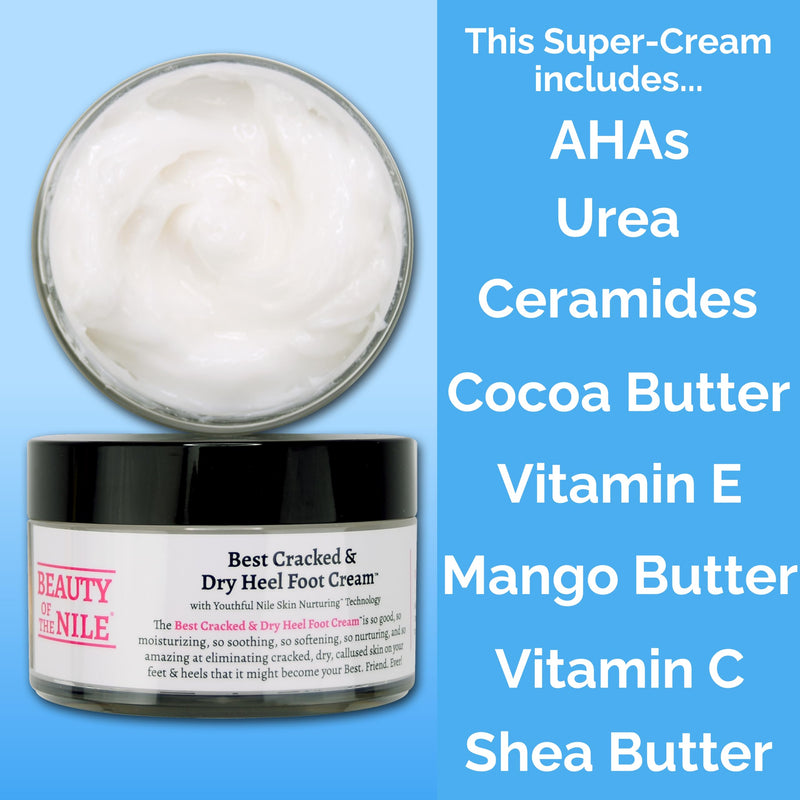 [Australia] - Best Cracked & Dry Heel Foot Cream™ Urea Ceramides Heels Feet Knees Elbows Hands Dead Skin Cuticle Callus Remover Nail Softener Keratolytic Repair Mango Cocoa Shea 5oz 
