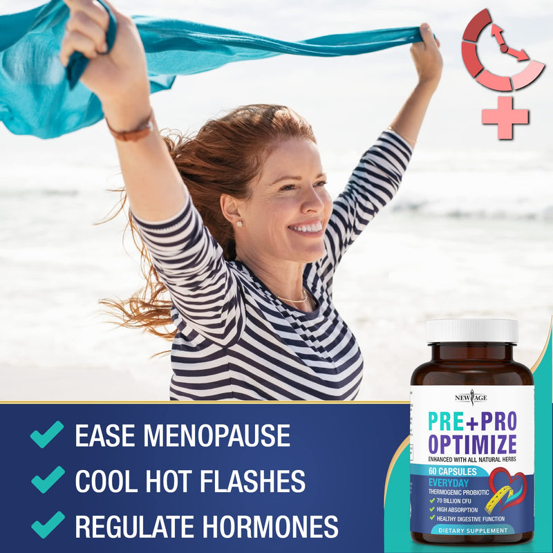 [Australia] - Pro Optimize Probiotics for Women, Menopause, 70 Billion CFU, Digestive Health - Relief for Bloating, Hot Flashes, Joint Support, Night Sweats - Gut Health & Metabolism - Dong Quai (60 (Pack of 1)) 60 (Pack of 1) 