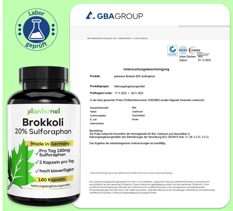 [Australia] - 20% sulforaphane! 180 high-dose sulforaphane capsules made from broccoli extract with 90 mg sulforaphane per capsule - high-dose broccoli capsules made from broccoli sprouts 99 g (pack of 1) 