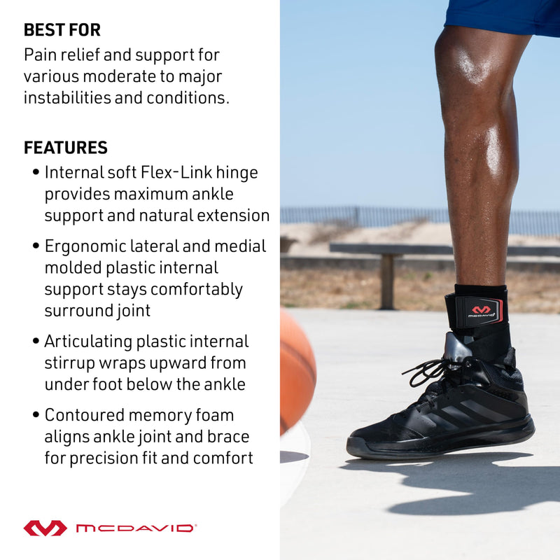 [Australia] - McDavid Ankle Brace Sprain Prevention/ Recovery. Bio-Logix Therapy Support, Competition Grade. Perfect for Basketball, Volleyball, Football, Soccer and More M-L Right 