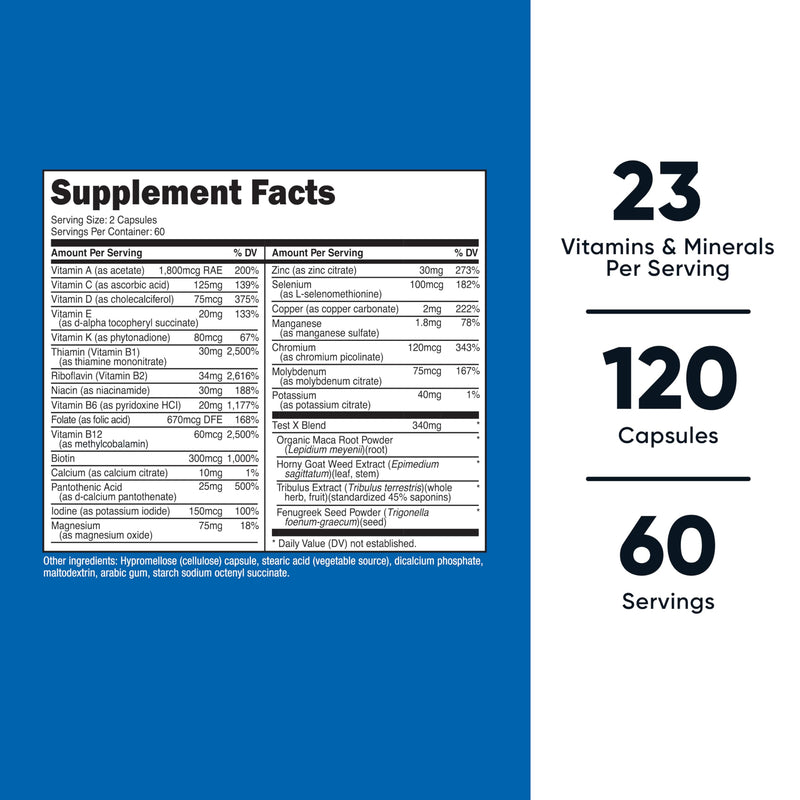 [Australia] - Nutricost Multivitamin for Men 120 Capsules - Vitamins and Minerals for The Healthy Man 120 Count (Pack of 1) 