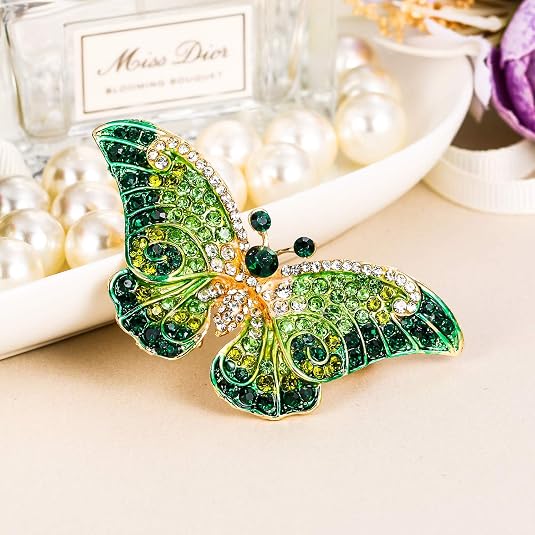 EVER FAITH Women's Austrian Crystal Cute Butterfly Insect Brooch