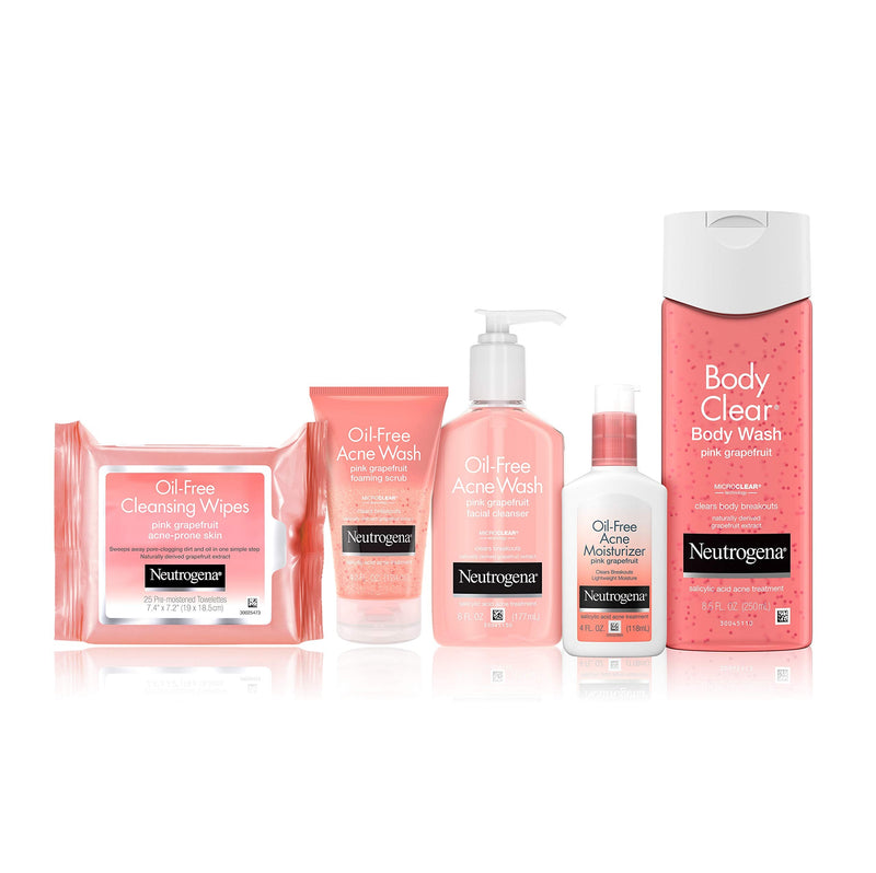 Neutrogena Oil Free Pink Grapefruit Acne Face Wash with Vitamin C, 2% Salicylic Acid Acne Treatment, Gentle Foaming Vitamin C Facial Scrub to Treat & Prevent Breakouts, 6.7 fl. oz 6.7 Fl Oz (Pack of 1)