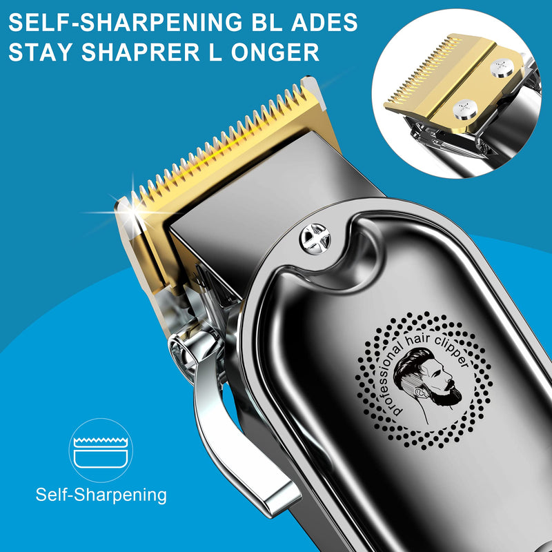 [Australia] - Hatteker Hair Clipper Cordless Barber Clipper T-Blade Beard & Nose Trimmer Grooming Kit Professional IPX7 Waterproof 