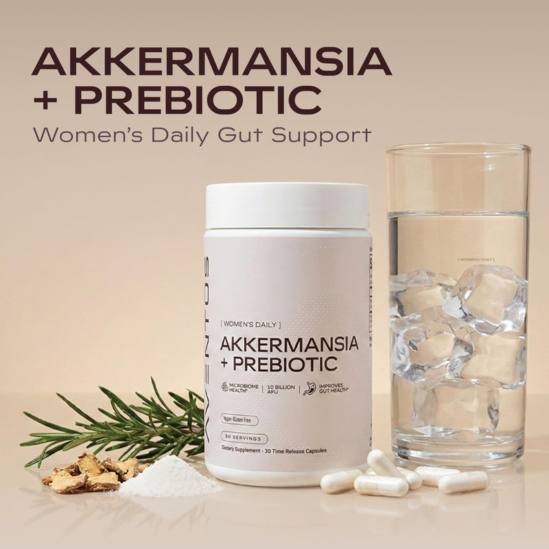 Aventus Women’s Daily Akkermansia + Prebiotic, 10 Billion AFU, 30 Vegan Capsules, Supports Gut Lining, Microbiome Balance & Digestive Health